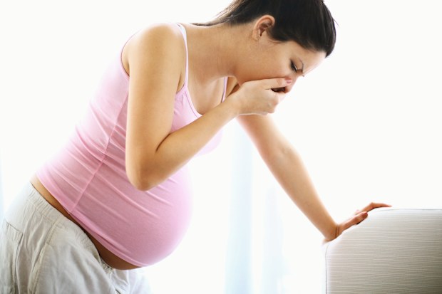 Pregnant woman with morning sickness