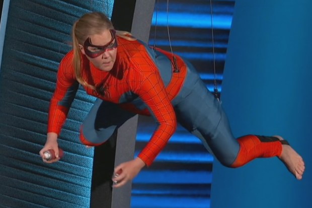 Amy Schumer dresses up as Spiderman during the 2022 Oscars