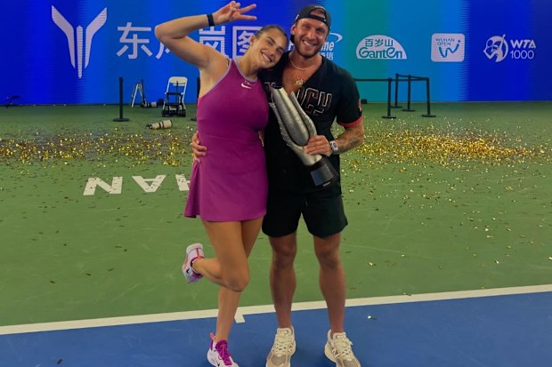 Georgios Frangulis and Aryna Sabalenka