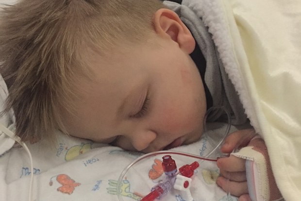 Spencer McPherson in hospital.