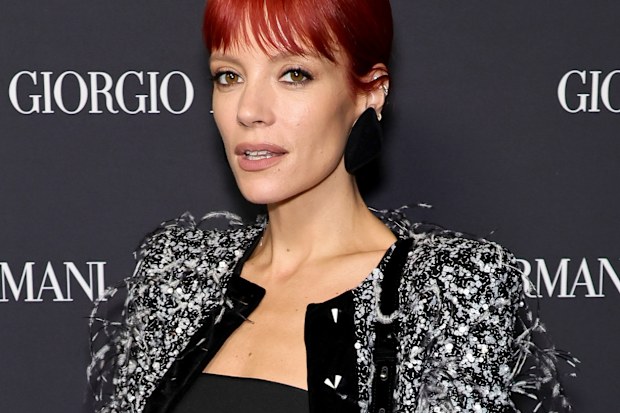 Lily Allen attends the Giorgio Armani Women's SS25 Fashion Show and Afterparty and Afterparty at Park Avenue Armory on October 17, 2024 in New York City. 