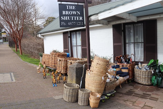 Berri, Australia  July 13, 2022: An exterior view of the Brown Shutter gift shop in the village of Berrima in the Southern Highlands, Australia