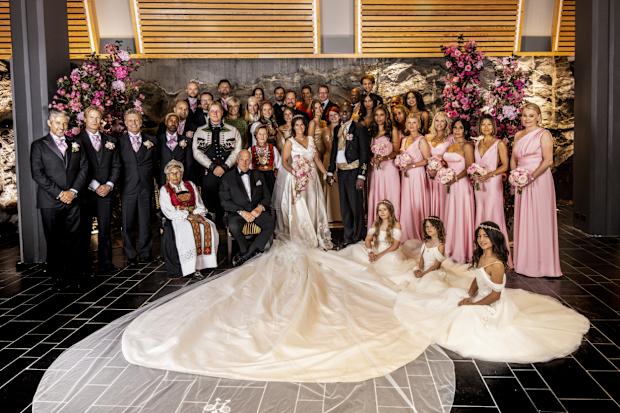 An official photograph, provided by the Royal House of Norway, from the wedding of Princess Märtha Louise and Durek Verrett on Saturday August 31 2023.