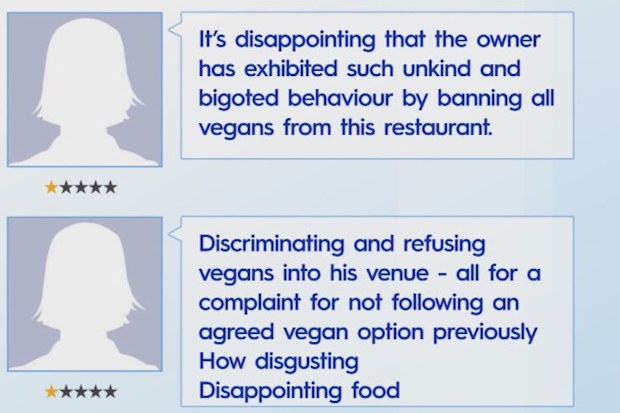 Fyre restaurant Perth bans vegans chef John Mountain