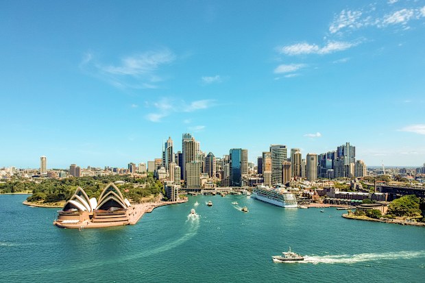 cruise docked in sydney harbour australia