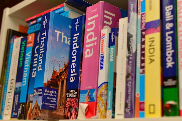 Collection of travel guide books 