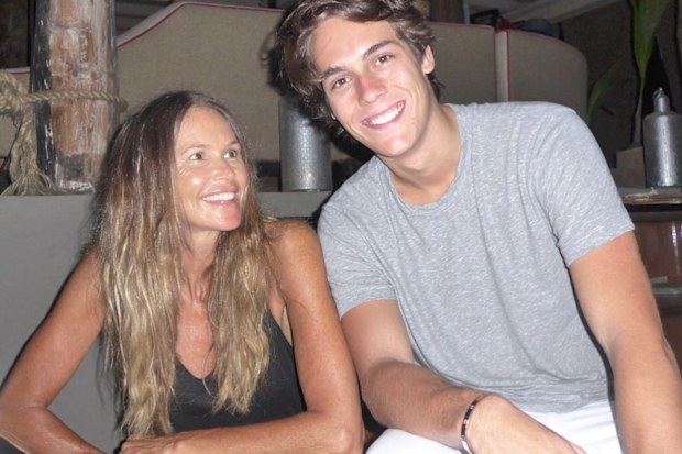 Elle Macpherson and her son Flynn.