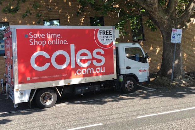 A Coles delivery truck has sparked outrage after it was photographed parked in a disabled parking spot. 