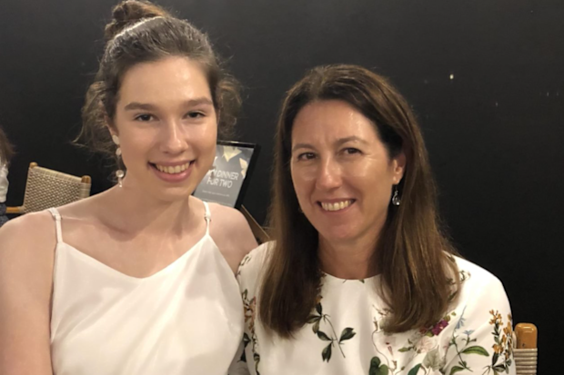 Chloe van Ommen with her mum, who was diagnosed with breast cancer.