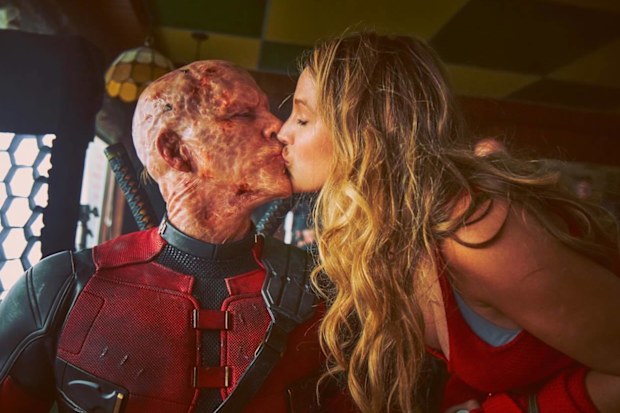 Blake Lively and Ryan Reynolds on the set of Deadpool & Wolverine.