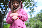 Cute girl with ladybug.