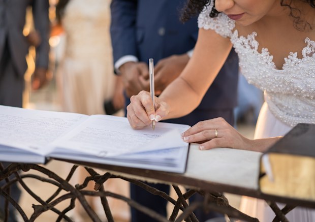 Marriage Certificate, Wedding, Bride, Document, Signing