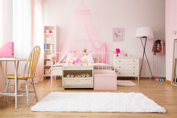 girls' bedroom, pink