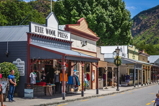 Old houses at historic city of Arrowtown, New Zealand. Arrowtown, New Zealand - December 23 2017.