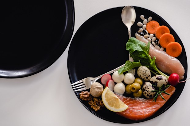Intermittent fasting method - sixteen hours diet, eight hours eating time. Healthy lifestyle concept. Close-up, copy space, top view.