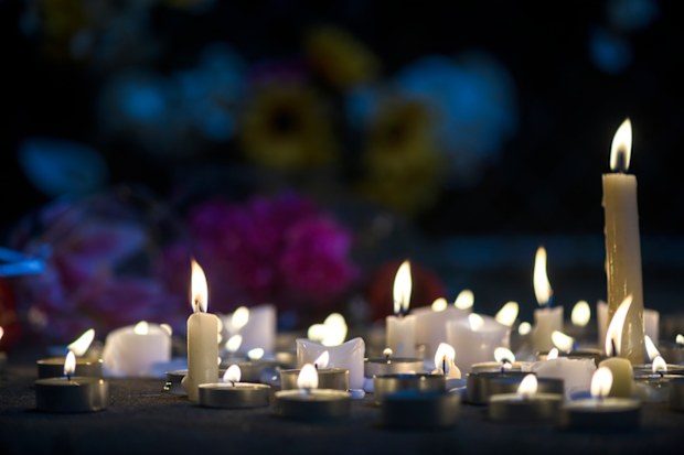 Memorial. Candles. vigil