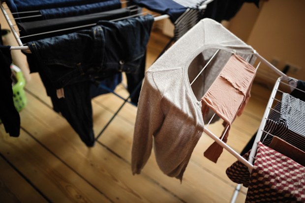 laundry haning inside 