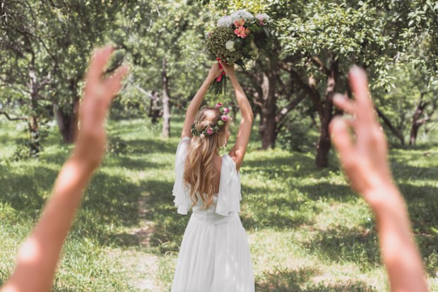 bridal toss bouquet toss stock