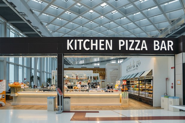 Venice,Italy on 28th Mar 2018: Restaurant at Marco Polo International Airport in Venice