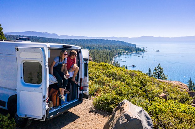 A Young Couple and their camper van