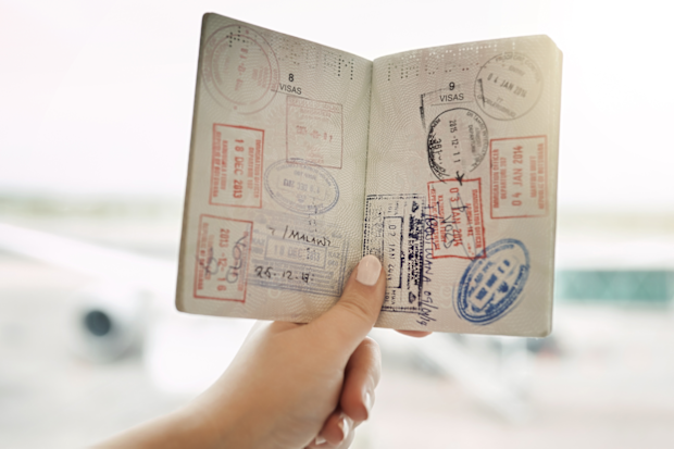 Passport with stamps