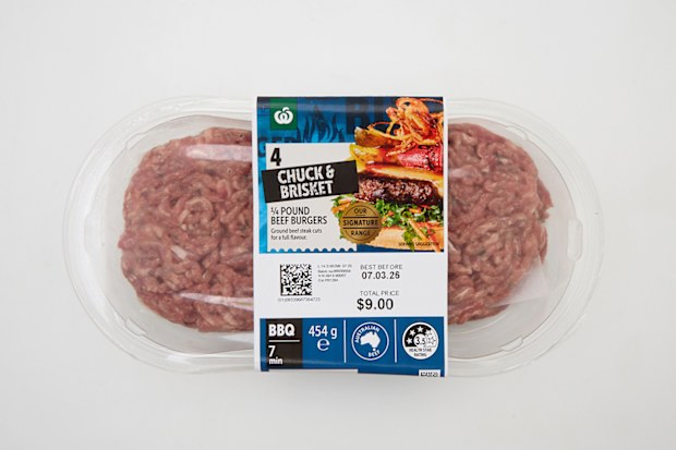 Woolworths Chuck & Brisket Quarter Pound Beef Burgers