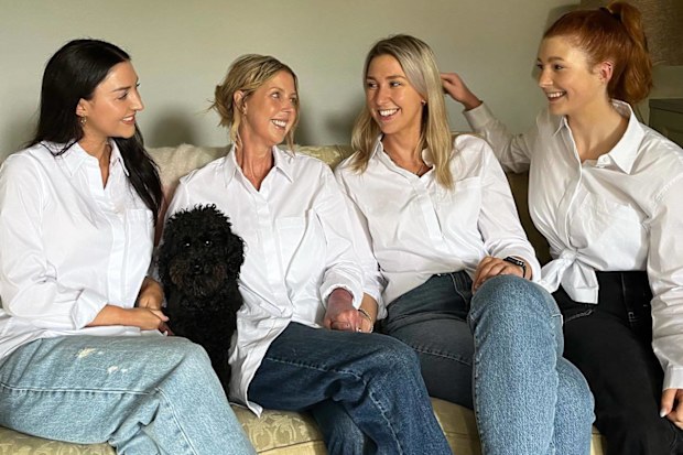 Leane Flynn with her three daughters Anabel (right), Amelia (second right) and Laura (left).