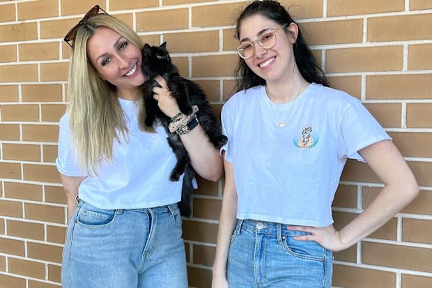 Amy Field from The Kitten Sanctuary with another volunteer.