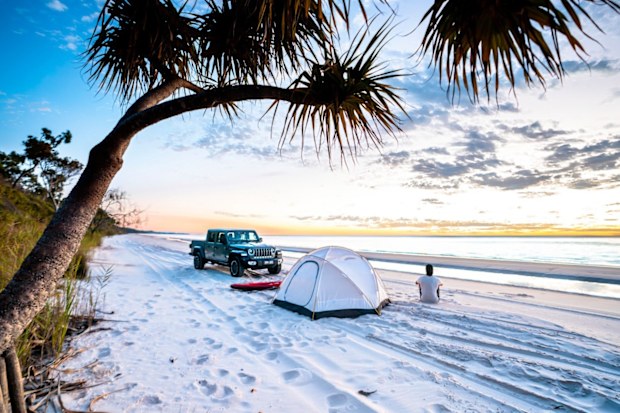 K'gari beach camping