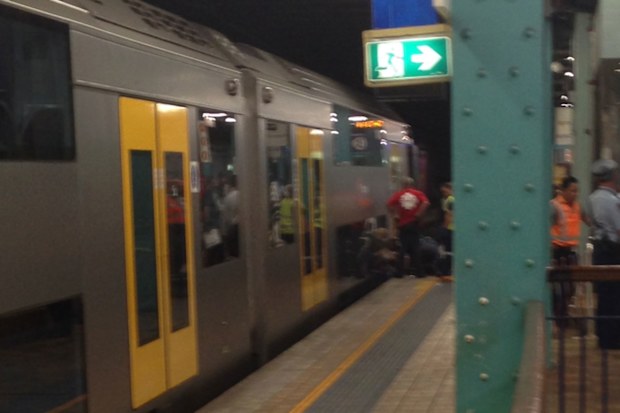A man in his 50s is in a critical condition after falling in front of a train at Sydney's Wynyard Railway Station. (9News)