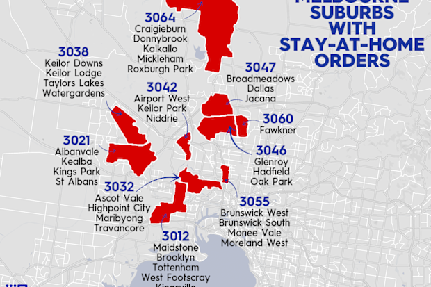 Victoria suburbs stay-at-home July 1