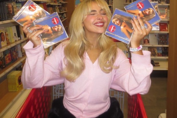 Sabrina Carpenter with her latest album Short 'n' Sweet