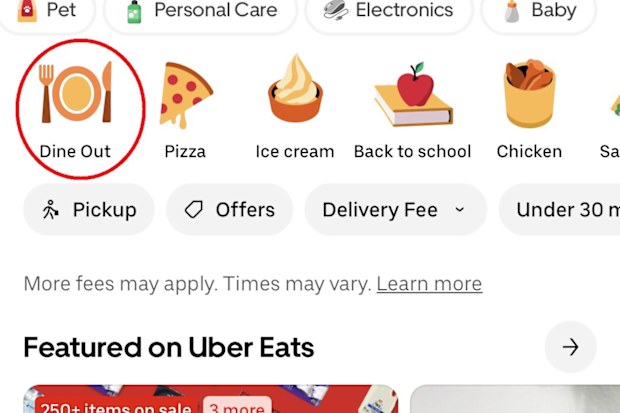 uber restaurant bookings