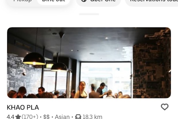 uber restaurant bookings
