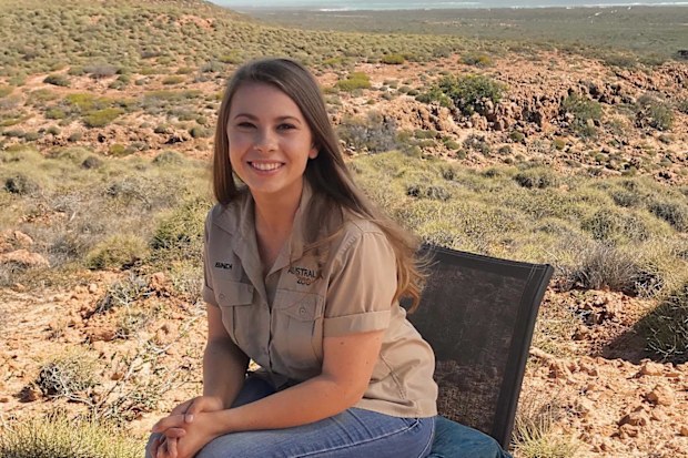 Bindi Irwin on set of one of her shows.