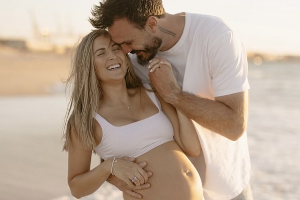 Irena and Locky Gilbert during her pregnancy with daughter Ava.