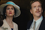 Damian Lewis starts in the new comedy Fackham Hall alongside Tom Felton (right).