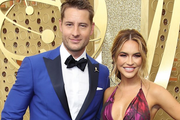 Justin Hartley, wife Chrishell Stause, 71st Emmy Awards, Microsoft Theater, September 22, 2019, Los Angeles, California