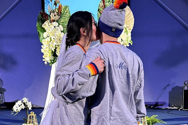 Amy Wong and her husband