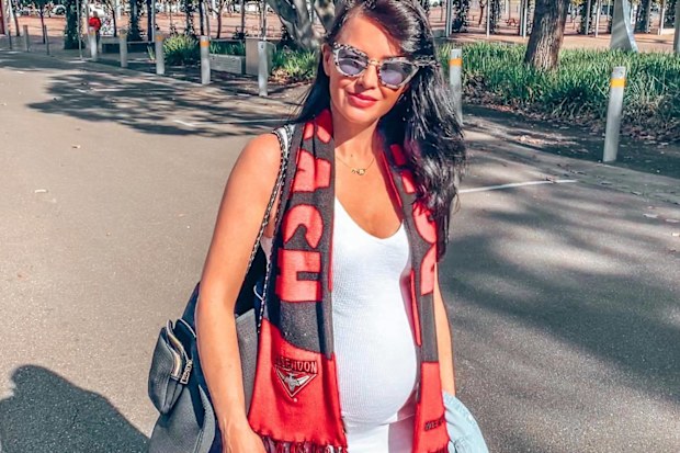 Jade Redmond during her pregnancy with her first child, Harper.