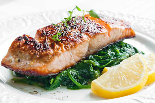 Low carb salmon healthy meal