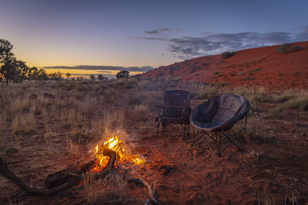 Campfire in the Australian outback