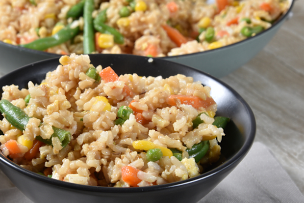 Fried brown rice