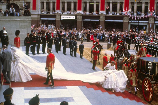 Princess Diana arrives on her wedding day in 1981.