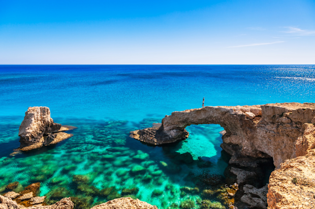 Natural rock arch near of Ayia Napa, Cavo Greco and Protaras on Cyprus island