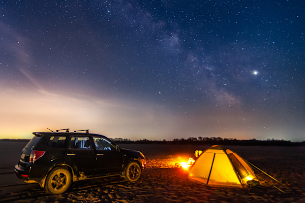Camping in outback and stargazing