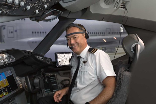 Head monitor for Qantas pilot