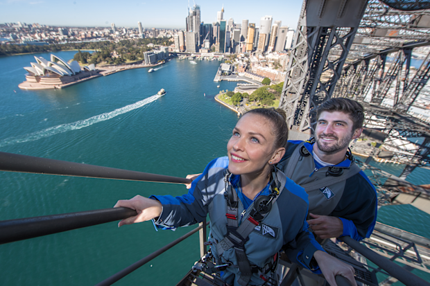 Bridge Climb (BridgeClimb) couple, with Opera House views