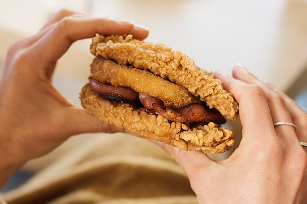 KFC Mozzarella Down burger from secret menu