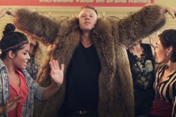 Still from Macklemore's 'Thrift Shop' video